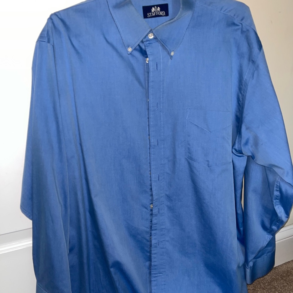 Stafford button down long sleeve collared shirt size 17.5/34-35